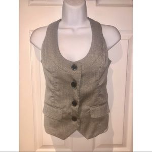 Charlotte Russe Grey Sleeveless Tuxedo Vest